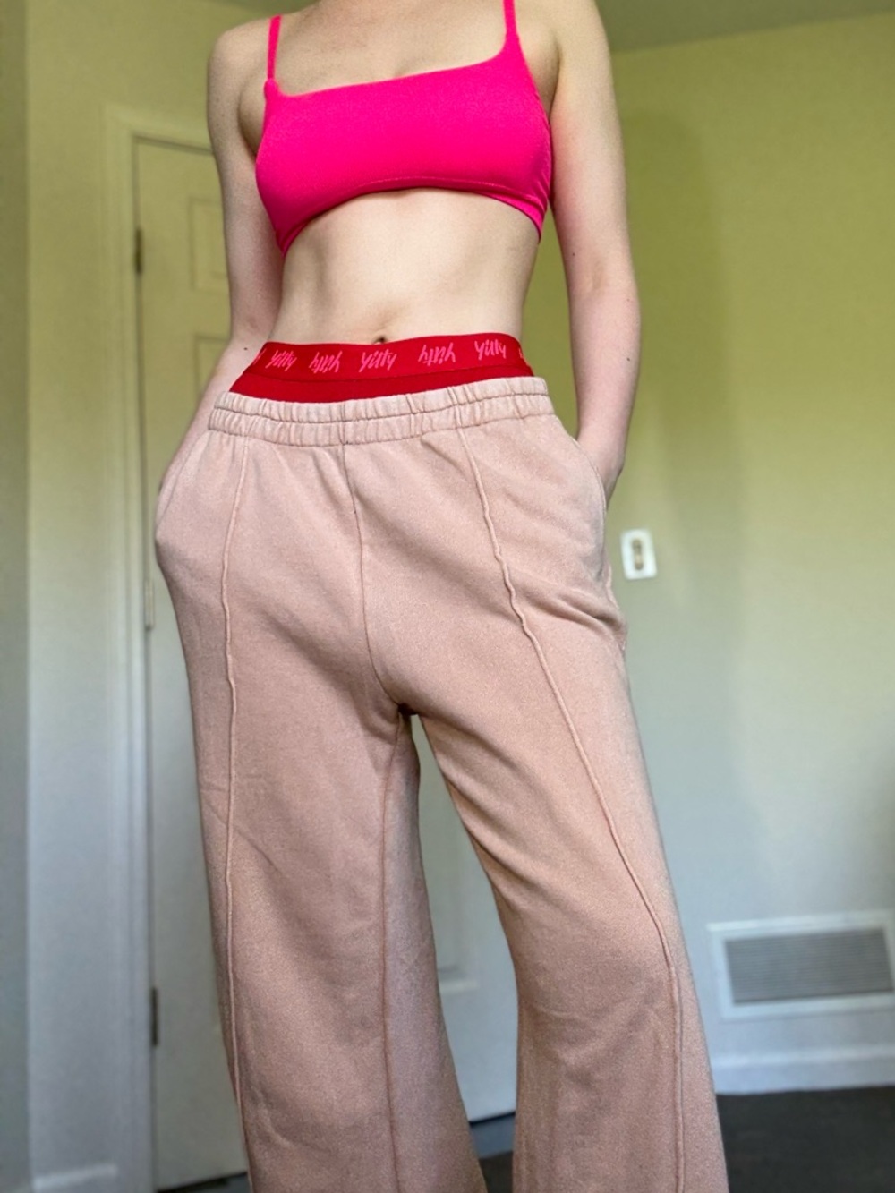 Aerie Dune Split Hem Sweatpants – Seam Front, Size M - Picture 10 of 12